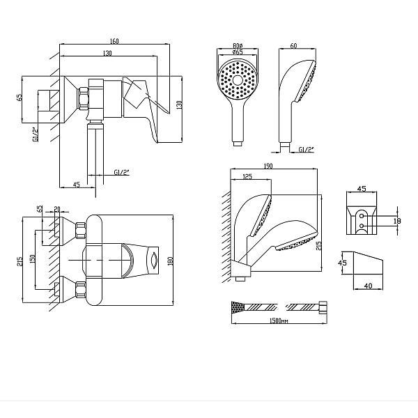 Змішувач для душу Lidz Anny 010 (з душовим гарнітуром) (k40) LDANN010CRM35124 Chrome - Фото - 2