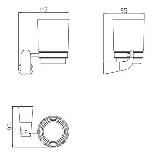 8558148W KATARINA Стакан з тримачем, хром-білий (1 сорт) - Фото - 2