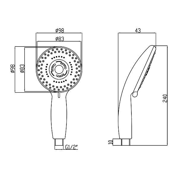 Лейка для ручного душа Lidz Niagara 12 98 мм округлая LDNIA12CRM35443 Chrome - Фото - 2