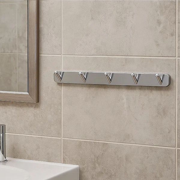 8742  Планка з гачками CAPRI, хром (1 сорт) - Фото - 3