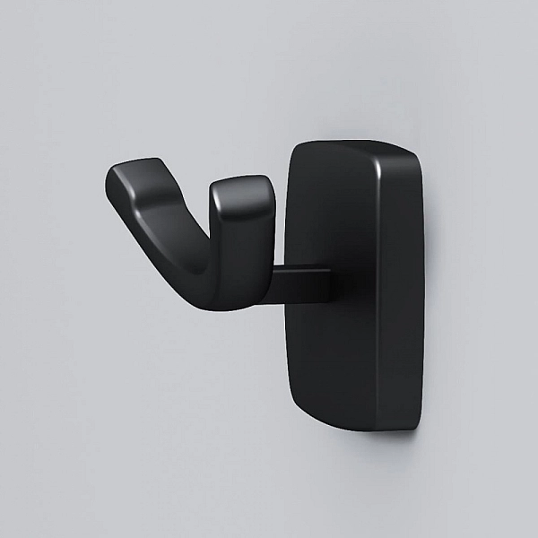 A9035622 Gem, подвійний гачок для рушників, чорний мат (1 сорт) - Фото - 3