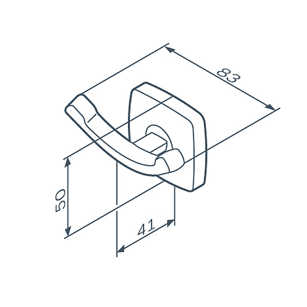 A9035622 Gem, подвійний гачок для рушників, чорний мат (1 сорт) - Фото - 7