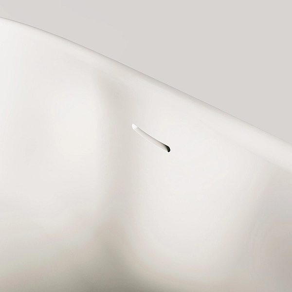 VABELS/00 BELLA Ванна окремостояча 170*80 см з литого (штучного) каменю Silkstone, з інтегрованим сифоном, білий матовий (1 сорт) - Фото - 6