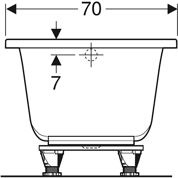 554.384.01.1 Selnova Square Ванна прямокутна з ніжками, 170х70см, біла (1 сорт) - Фото - 5