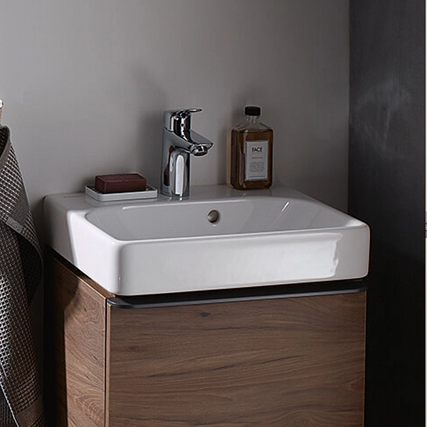 500.222.01.1 Smyle Square Раковина 45см, з 1 отв.під зміш., з асиметричним переливом, колір білий глянець (1 сорт) - Фото - 7