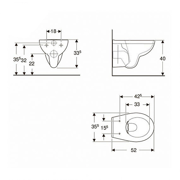 K99033000 Rekord  Підвісний унітаз, без обідка, в комплекті з дюропластовим сидінням, soft-close, Click2Clean (1 сорт) - Фото - 3