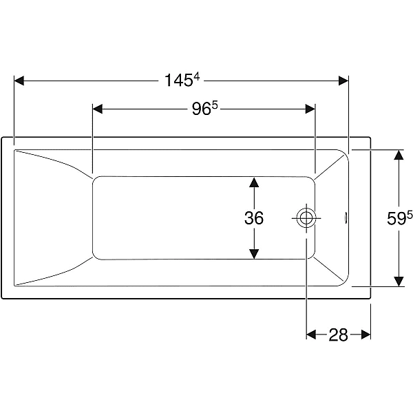 554.382.01.1 Selnova Square Ванна прямокутна з ніжками, 160x70см, біла (1 сорт) - Фото - 2