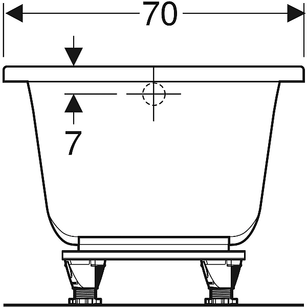 554.382.01.1 Selnova Square Ванна прямокутна з ніжками, 160x70см, біла (1 сорт) - Фото - 4