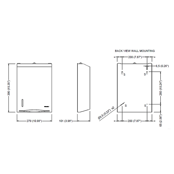 GW03 05 04 03 Роздавач паперових рушників, нержав.сталь, чорний матовий (1 сорт) - Фото - 2