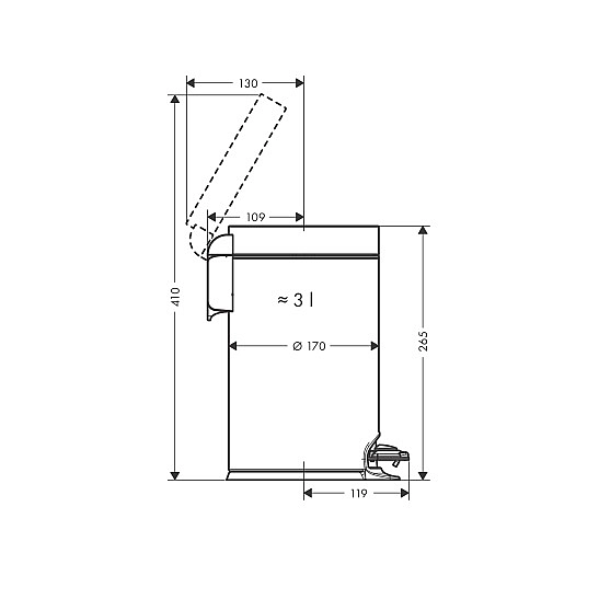 41775000 Відро для сміття, хром (1 сорт) - Фото - 2
