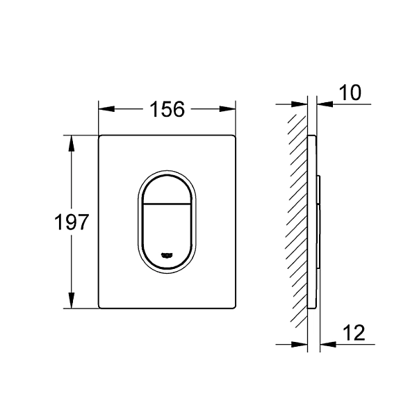 38844000 Arena Cosmopolitan, накладна панель змиву унітазу, хром (1 сорт) - Фото - 6