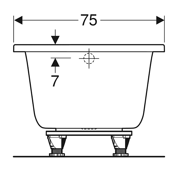 554.385.01.1 Ванна акрилова прямокутна Selnova Square 170х75см, з ніжками, колір білий (1 сорт) - Фото - 4