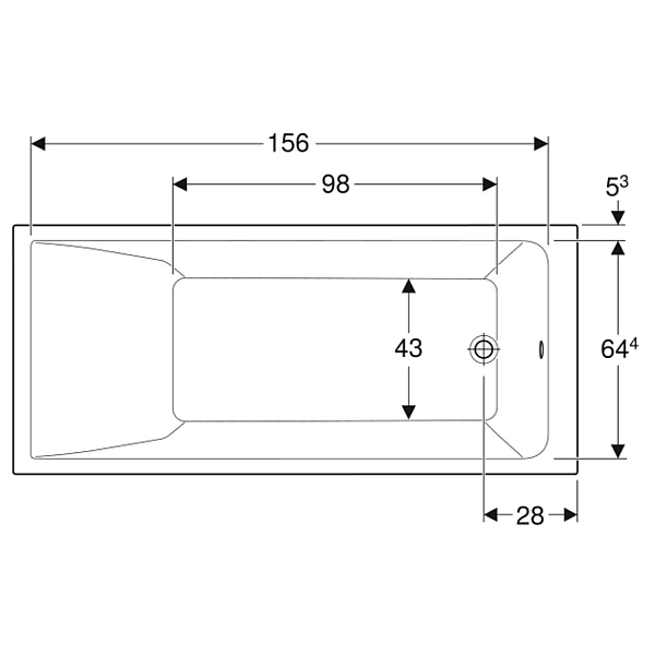 554.385.01.1 Ванна акрилова прямокутна Selnova Square 170х75см, з ніжками, колір білий (1 сорт) - Фото - 2