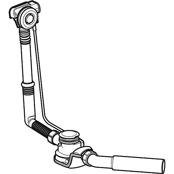 150.755.21.6 Злив-перелив для ванни з кнопкою PushControl, d52, довжина 26см, видимі елементи хром глянець (1 сорт) - Фото - 2