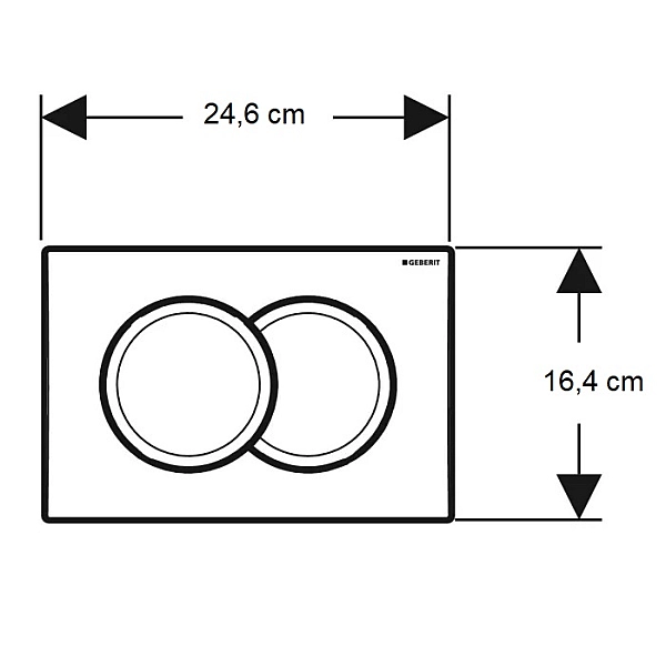 115.107.46.1 Delta01 Клавіша змиву з подвійним змивом: Матовий хром (1 сорт) - Фото - 2