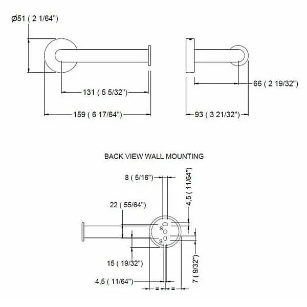 GW05 76 04 03 Nimbus Тримач д/паперу, нержавіюча сталь, чорний мат. (1 сорт) - Фото - 2