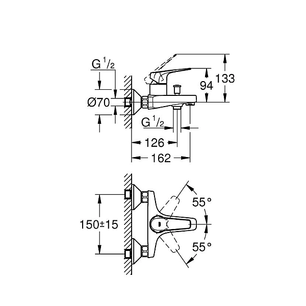 23601000 BauFlow Змішувач д/ванни (1 сорт) - Фото - 2