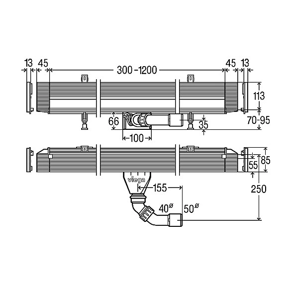 736736 Advantix Vario Душовий лоток 300-1200mm пристінний (1 сорт) - Фото - 2