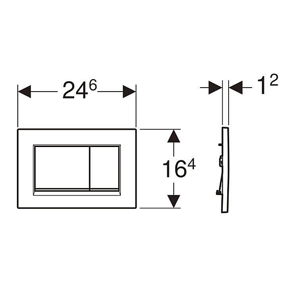 115.883.KJ.1 Sigma20 square  клавіша, біла/глянцевий хром (1 сорт) - Фото - 2