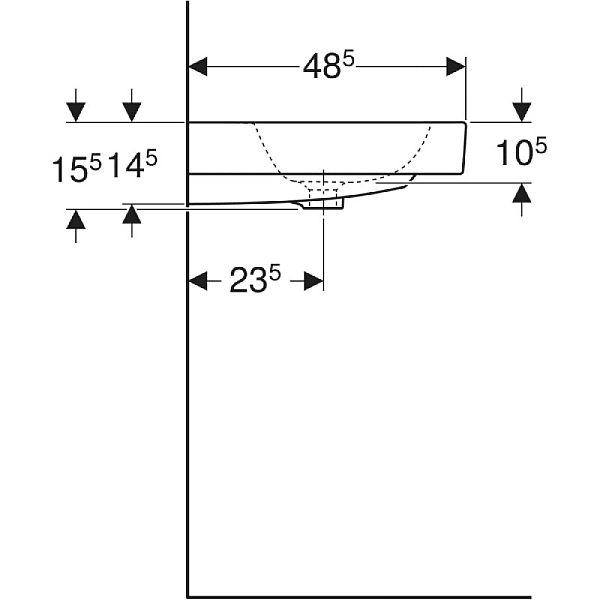 124060000 iCon Умивальник 60 cм, з 1 отв.під зміш., з переливом, колір білий глянець (1 сорт) - Фото - 3