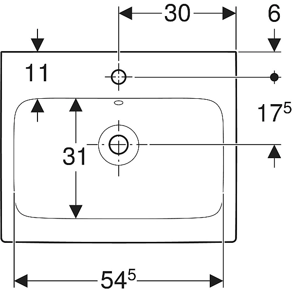 124060000 iCon Умивальник 60 cм, з 1 отв.під зміш., з переливом, колір білий глянець (1 сорт) - Фото - 2