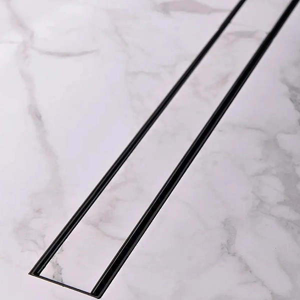 CH 850 KC Душовий канал чорний з матовою решіткою Класік та Під плитку, горизонтальний фланець, горизонтальний випуск DN40, 850мм (1 сорт) - Фото - 2