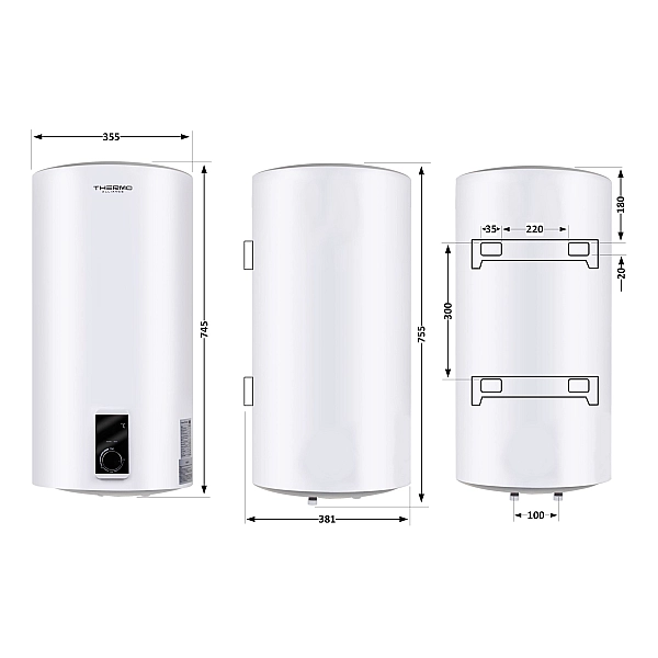 Водонагрівач електричний Thermo Alliance 50 л SLIM вертикальний, сухий ТЕН 2,0 кВт D50V20J(D)1-K - Фото - 2