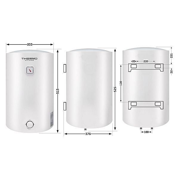 Водонагрівач електричний Thermo Alliance 30 л універсальний, мокрий ТЕН 1,5 кВт D30VH15Q1 - Фото - 2