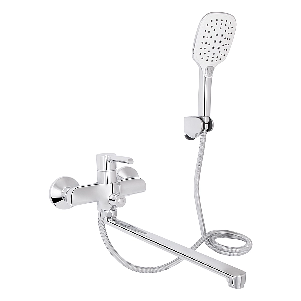 Змішувач для ванни Qtap Grand з поворотним виливом (з душовим гарнітуром) QTGRACRM005 Chrome