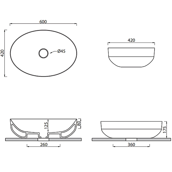 LVL2 LAKE 2 Sit раковина на тумбу, біла (1 сорт) - Фото - 2
