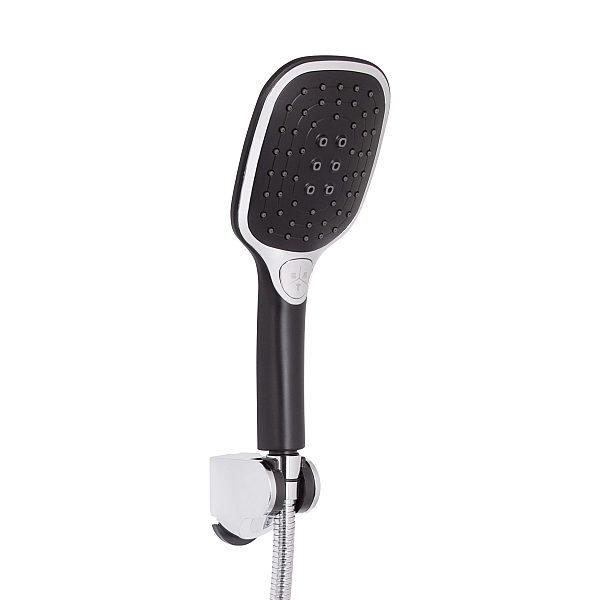 Смеситель для ванны Qtap Grand (c душевым гарнитуром) QTGRABCR006 Chrome/Black - Фото - 5