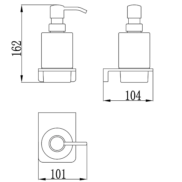 4030150B DO IT Дозатор для мила з матового скла та тримачем, чорний мат (1 сорт) - Фото - 2
