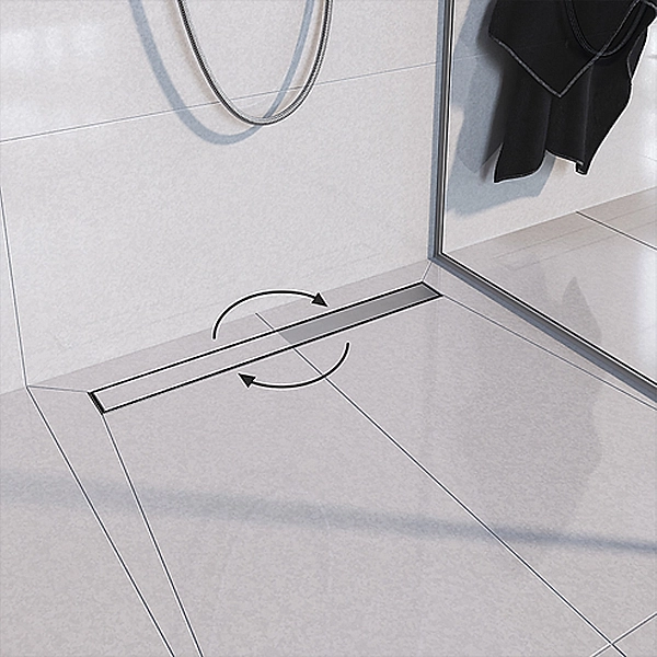 UN80220 Universal Душовий канал 80 з нержавіючої сталі та низьким сифоном і накладкою, з горизонтальним виводом, хром (1 сорт) - Фото - 8