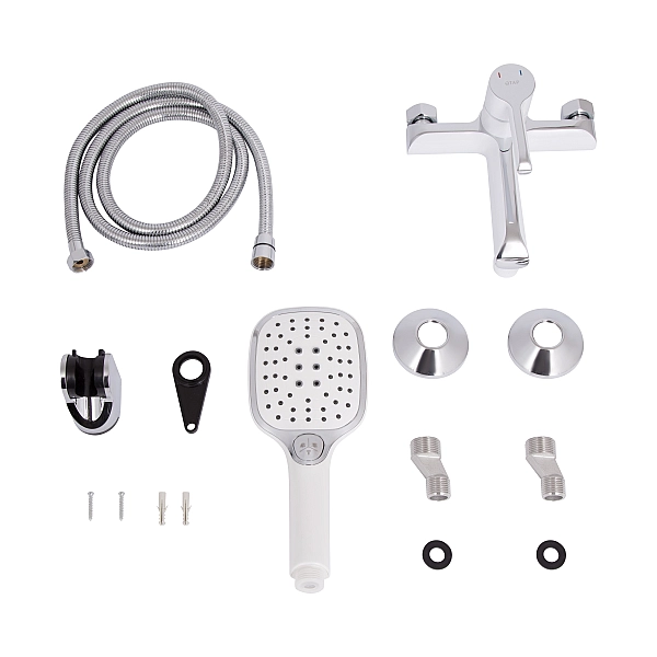 Змішувач для ванни Qtap Grand (з душовим гарнітуром) QTGRAWCR006 Chrome/White - Фото - 7