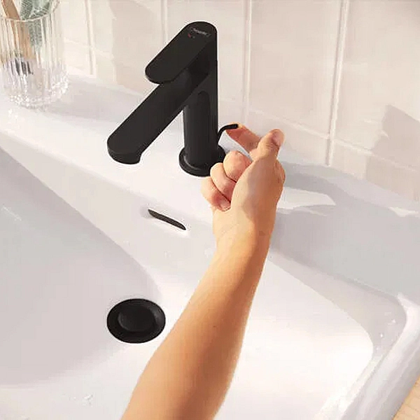 72588670 Rebris S Змішувач д/раковини 110 CoolStart EcoSmart з д/к, чорний матовий (1 сорт) - Фото - 4