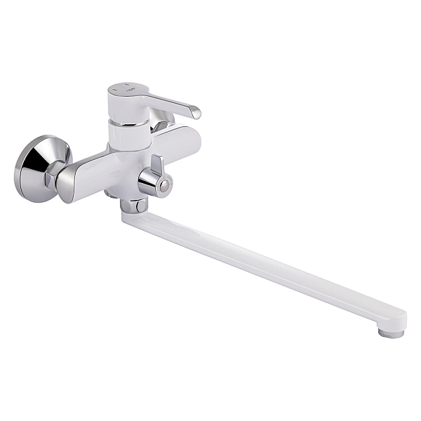 Змішувач для ванни Qtap Grand з поворотним виливом (з душовим гарнітуром) QTGRAWCR005 Chrome/White - Фото - 3