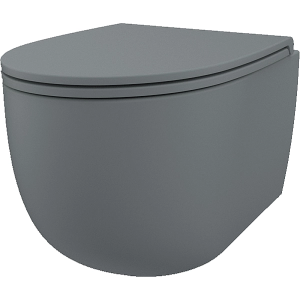 MG.K1,  MGWCSBLV+MGCWBLRF Bull Унітаз підвісний безобідковий з Silent Vertigo змивом з кришкою soft close, колір Magnesio (1 сорт)