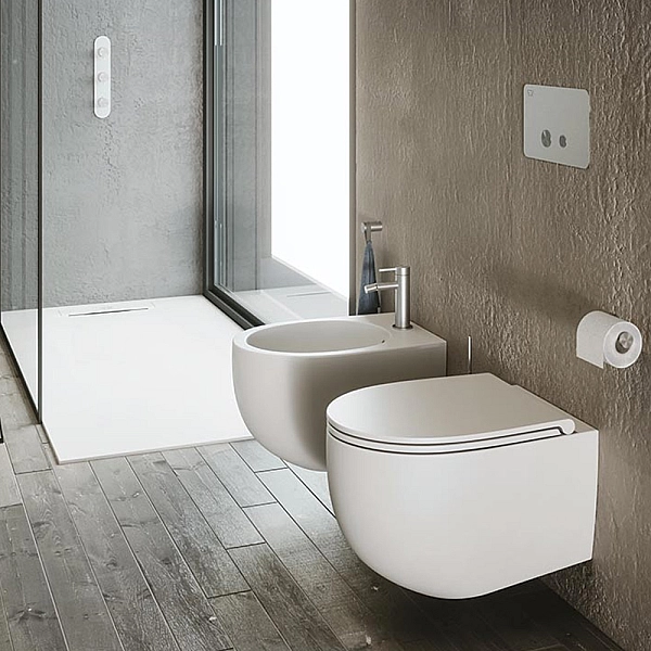 MG.K1,  MGWCSBLV+MGCWBLRF Bull Унітаз підвісний безобідковий з Silent Vertigo змивом з кришкою soft close, колір Magnesio (1 сорт) - Фото - 3