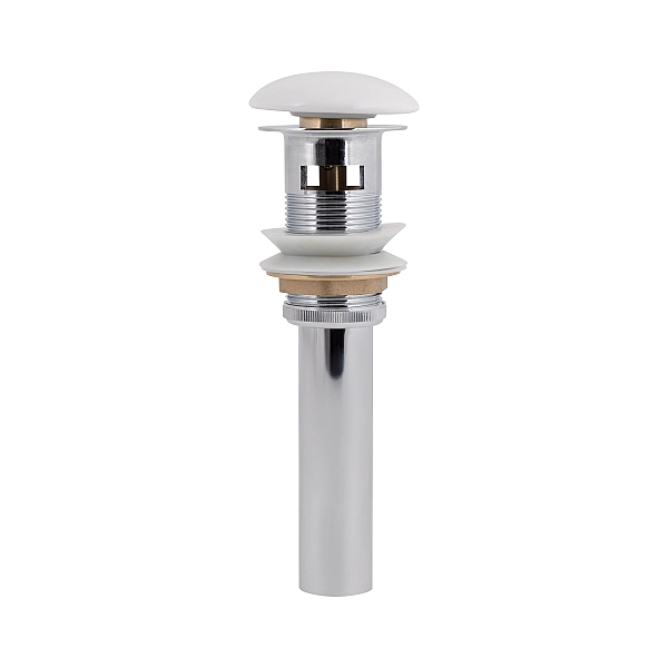 Донний клапан для раковини Qtap PU02O 225х70х70 White з переливом - Фото - 3