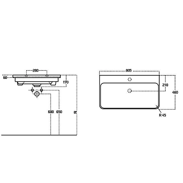 454080BE Urbanis Тумба 80 см з раковиною та чорними ручками, бежева (1 сорт) - Фото - 8
