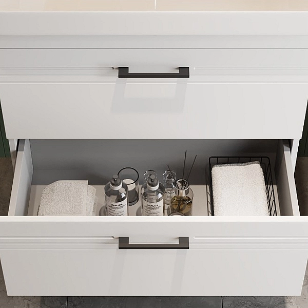 454080W Urbanis Тумба 80 см з раковиною та чорними ручками, біла (1 сорт) - Фото - 11