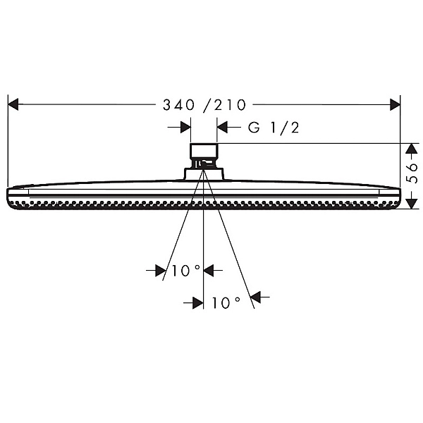 24530670 HG Raindance Alive Q Верхній душ 210/340 1jet, чорний матовий (1 сорт) - Фото - 2