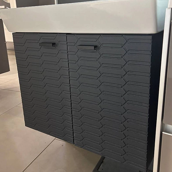 484050A Flow Тумба 50 з умивальником та ручками, антрацит матовий (1 сорт) - Фото - 13