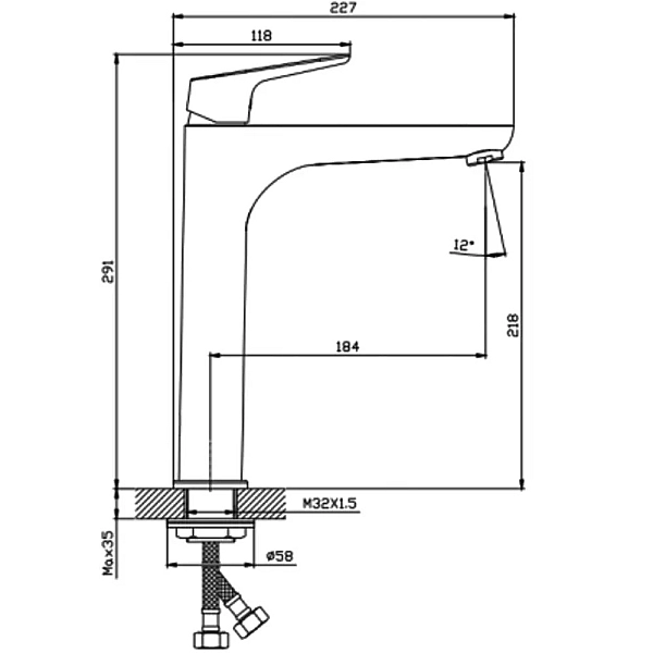5521021B Life Змішувач д/раковини, високий, чорний мат (1 сорт) - Фото - 2