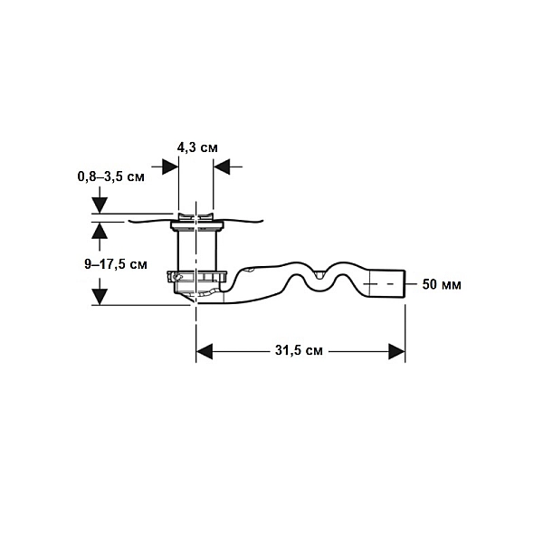 154.454.00.1 CleanLine20 Basic Душовий канал 60 см, сифон з гідрозатвором 50 мм та накладкою із матової нержавіючої сталі, для висоти вирівнювальної стяжки до 90 мм на трапі (1 сорт) - Фото - 4