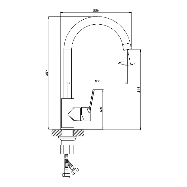 550545C Lite Змішувач д/кухні, хром (1 сорт) - Фото - 2