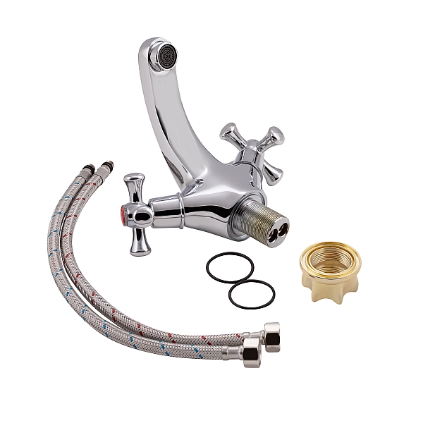 Змішувач для раковини Lidz Lamb 161F двохвентильний LDLAM161FCRM35446 Chrome - Фото - 4