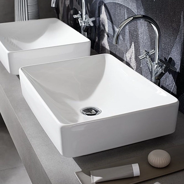 500.779.01.2 VariForm Умивальник прямокутний, вбудований на стільницю, 55х40см, без отв. під зміш., без переливу, білий (1 сорт) - Фото - 5