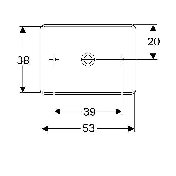 500.779.01.2 VariForm Умивальник прямокутний, вбудований на стільницю, 55х40см, без отв. під зміш., без переливу, білий (1 сорт) - Фото - 2