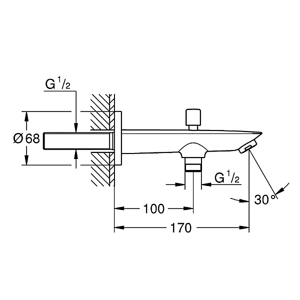 13425001 BauCosmopolitan Вилив для ванни з перемикачем (1 сорт) - Фото - 2